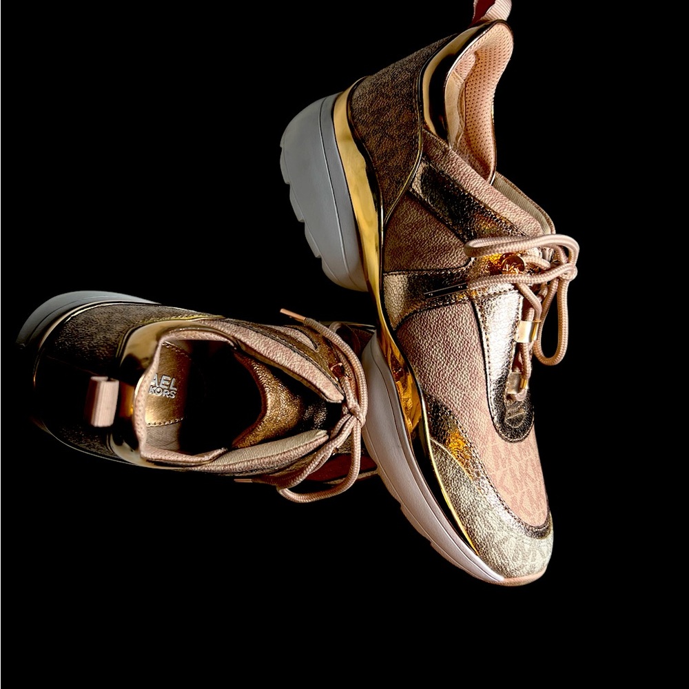 Michael Kors Gold and Pink Sneakers Casual Style
